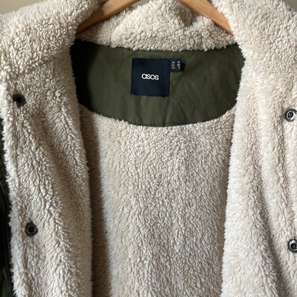 NWOT ASOS parka Khaki mid length size 8 - Picture 10 of 10